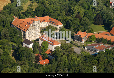 Vue aérienne, château fort, château de frein, de style Renaissance de la Weser, Lemgo, Ostwestfalen-Lippe, la Westphalie orientale Banque D'Images
