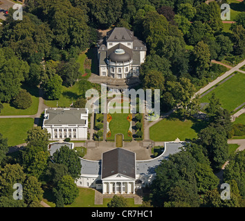 Vue aérienne, le hall, le théâtre dans le parc, les jardins du spa Bad Oeynhausen, région Ostwestfalen-Lippe, Westphalie Banque D'Images