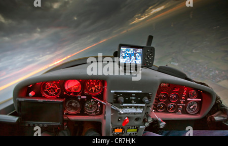 Vue aérienne, de pilotage d'un motoplaneur de tournée, banque, Hamm, Ruhr, Nordrhein-Westfalen, Germany, Europe Banque D'Images