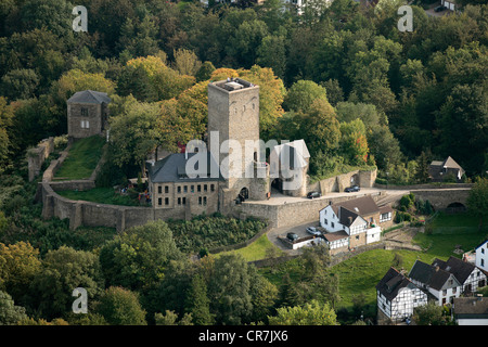 Vue aérienne, le château Burg Blankenstein, Hattingen, Ruhr, Nordrhein-Westfalen, Germany, Europe Banque D'Images