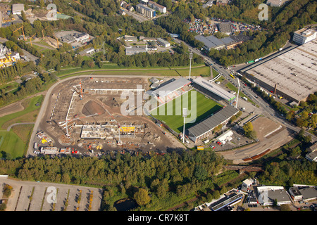 Vue aérienne, Georg-Melches-Stadion, stade, site de construction, nouveau développement, Essen, Ruhr, Rhénanie du Nord-Westphalie Banque D'Images