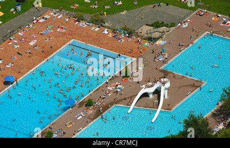 Vue aérienne, piscine extérieure, piscine, Grugabad ville Essen, Ruhr, Nordrhein-Westfalen, Germany, Europe Banque D'Images