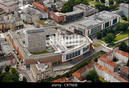 Vue aérienne, Rathaus-Center VolmeGalerie Hagen-Mitte Hôtel de ville, centre commercial, Hagen, Ruhr, Rhénanie du Nord-Westphalie Banque D'Images