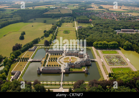 Vue aérienne, Ciron château, un château avec un parc baroque, Münster, Rhénanie du Nord-Westphalie Banque D'Images