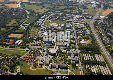 Vue aérienne de l'Université de Dortmund, TechnologieZentrum Dortmund, technology Center, le Weisses Feld campus, Dortmund, Ruhr Banque D'Images