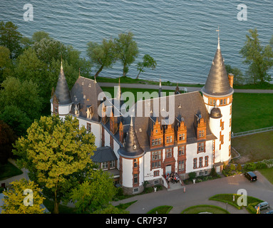 Vue aérienne, château et hotel Schloss Klink, comté de la Müritz, Mecklembourg-Poméranie-Occidentale, Allemagne, Europe Banque D'Images