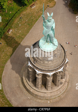 Vue aérienne, Memorial Hermann, près de Hiddesen dans la forêt de Teutoburg, Ostwestfalen, à l'Est de la Westphalie, Rhénanie-Palatinat Banque D'Images