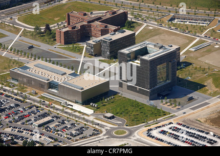 Vue aérienne, siège de ThyssenKrupp, Essen, Ruhr, Nordrhein-Westfalen, Germany, Europe Banque D'Images