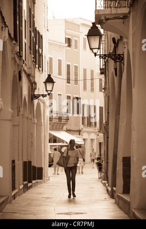 L'Espagne, Îles Baléares, Minorque, Ciutadella, vieux centre-ville historique Banque D'Images