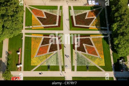 Vue aérienne, l'horticulture Bundesgartenschau BuGa 2011, show, palais électoral, Koblenz, Rhénanie-Palatinat, Allemagne, Europe Banque D'Images