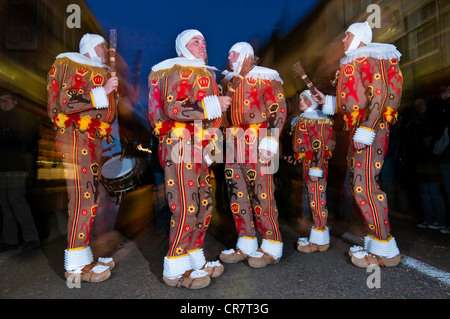 Municipalité wallonne de Belgique province de Hainaut village de Binche carnaval de Binche inscrite au Patrimoine Mondial de l'UNESCO parade Banque D'Images