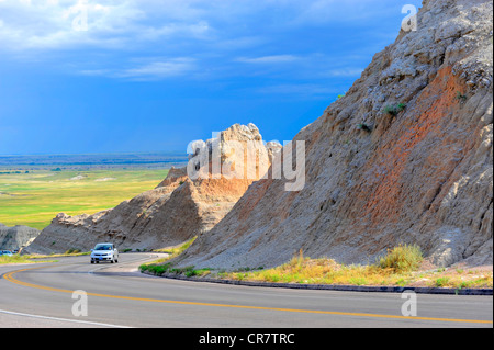 L'Autoroute 87 aiguilles Dakota du Sud, Badlands National Park Banque D'Images