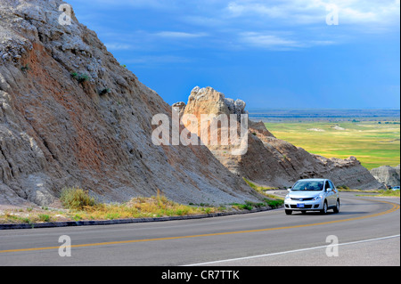 L'Autoroute 87 aiguilles Dakota du Sud, Badlands National Park Banque D'Images