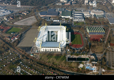 Vue aérienne, stade Signal Iduna, Signal Iduna Park, stade Westfalenstadion, Dortmund, région de la Ruhr Banque D'Images