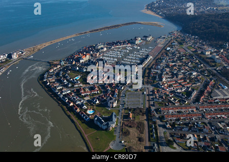 France, Calvados, Dives sur Mer, de la pointe de Cabourg (vue aérienne) Banque D'Images