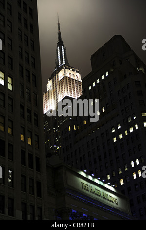 Empire State Building at night, Manhattan, New York City, New York, États-Unis d'Amérique, États Unis, Amérique du Nord Banque D'Images