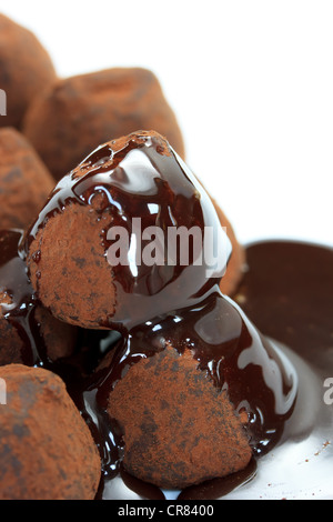 Confiseries au chocolat recouvert de chocolat Banque D'Images