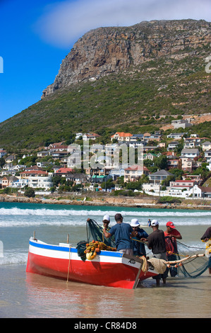 L'Afrique du Sud, Western Cape, Cape Peninsula, Fish Hoek, pêcheurs Banque D'Images