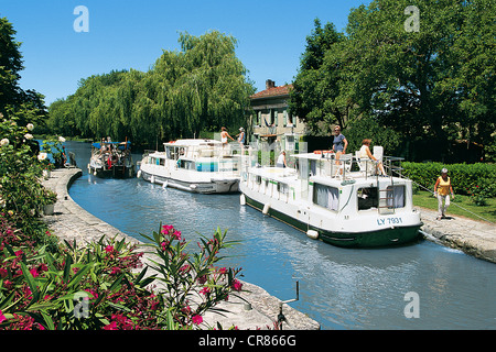 France, Aude, Castelnaudary, guerre verrou sur Canal du Midi Banque D'Images