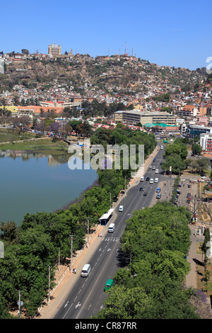 La ville d'Antananarivo, Tana, le lac Anosy, Madagascar, Afrique Banque D'Images