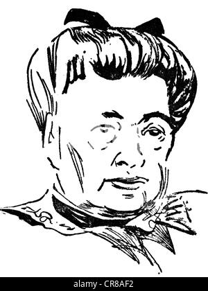 Suttner, Bertha von, 9.6.1843 - 21.6.1914, pacifiste et paternité autrichienne, portrait, dessin de Conny, 1948, Banque D'Images