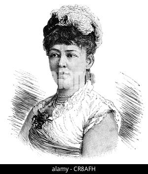 Suttner, Bertha von, 9.6.1843 - 21.6.1914, pacifiste et paternité autrichienne, portrait, gravure sur bois, Illustrierte Zeitung, Leipzig, 12.2.1887, Banque D'Images