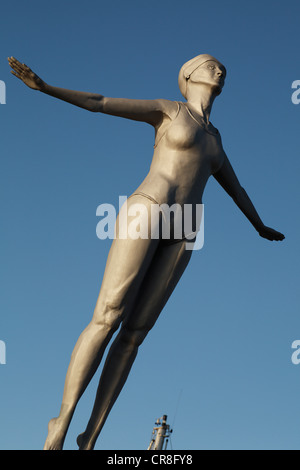 Le plongeon n'Belle' statue, Scarborough. Banque D'Images