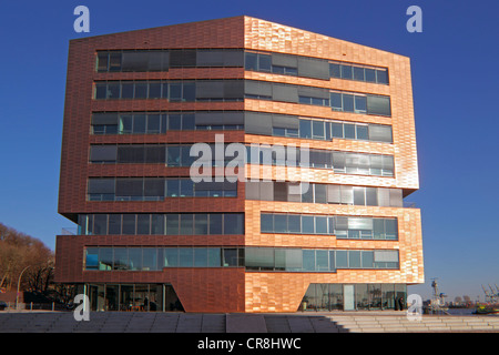 Immeuble de bureaux modernes dans le port de Hambourg sur l'Elbe, Golden, façade ouest, Grosse Elbstrasse Areal, Altona, Hambourg Banque D'Images