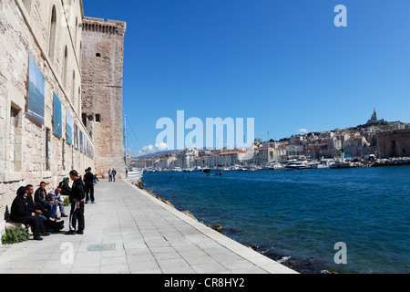 France, Bouches du Rhône, Marseille, capitale européenne de la culture 2013, le Vieux Port, le fort St Jean Banque D'Images