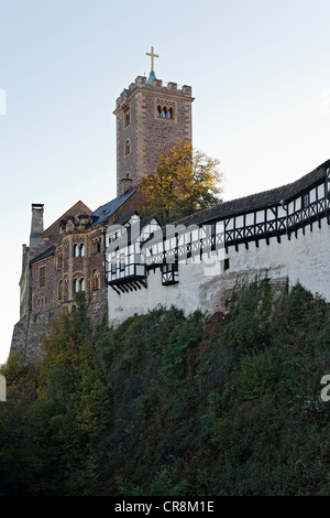 Château de Wartburg près d'Eisenach, Thueringer Wald, Thuringe, Allemagne, Europe Banque D'Images