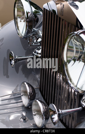 Rolls Royce signe sur une voiture classique au Concorso d'Eleganza Villa d'Este à Cernobbio auto au Lac de Côme en Italie Banque D'Images