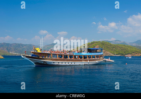 'Blaue Reise' excursion Guellet, bateau, sur la côte égéenne turque près de Fethiye, Turquie Banque D'Images