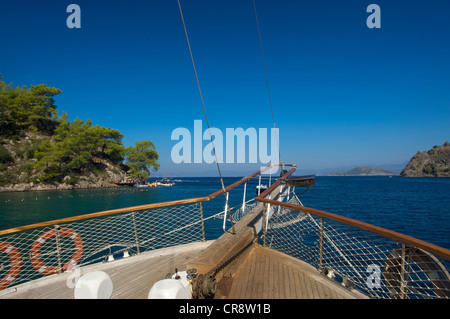 'Blaue Reise' excursion Guellet, bateau, sur la côte égéenne turque près de Fethiye, Turquie Banque D'Images