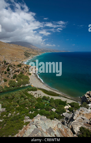 La plage des Palmiers, côte sud, Crète, Grèce, Europe Banque D'Images