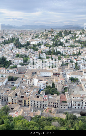 Vue de l'Alhambra de Grenade, Grenade, Andalousie, Espagne, Europe Banque D'Images