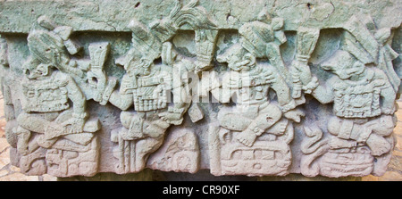 Autel maya dans les ruines de Copan, Site Maya de Copan, UNESCO World Heritage site, Honduras Banque D'Images