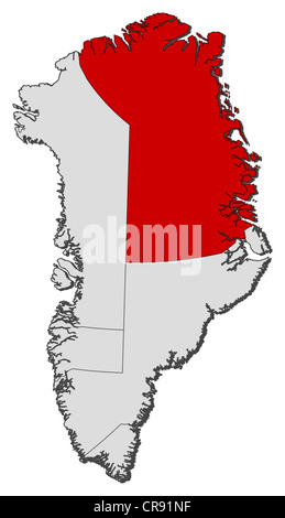 Carte politique de l'Autriche avec les plusieurs municipalités où le nord-est du parc national du Groenland est en surbrillance. Banque D'Images