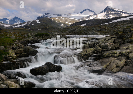 Leirdalen valley, paysage de montagne dans le parc national de Jotunheimen, Norway, Scandinavia, Europe Banque D'Images