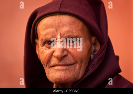 Portrait d'un homme âgé, Marrakech, Maroc, Afrique Banque D'Images