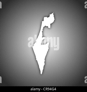 Carte Politique d'Israël avec l'plusieurs districts. Banque D'Images