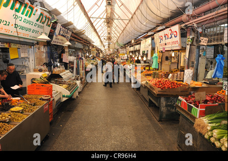 Votre voie dans la halle au marché Mahane Yehuda, Juif de Jaffa Road, Jérusalem, Israël, Moyen-Orient, Asie du Sud-Ouest Banque D'Images