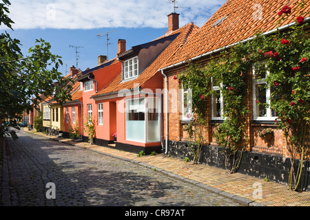 Maisons à pans de bois de Rønne, Bornholm, Danemark, Europe Banque D'Images