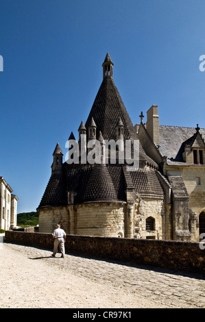 Cuisine de l'Abbaye de Fontevraud abbaye, construite à partir de 1105 à 1160, Fontevraud-l'Abbaye, vallée de la Loire près de Saumur Banque D'Images