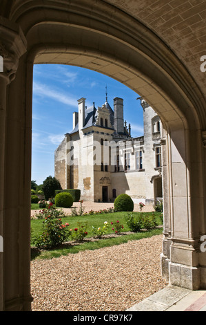 Château de Brézé château, construit en 1060, reconstruite au 16e et 19e siècle, l'un des châteaux de la Loire, près de Saumur Banque D'Images