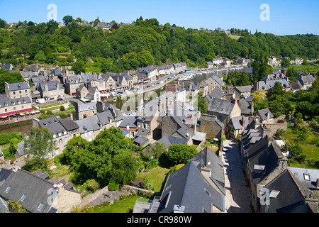 Vue depuis le viaduc, Dinan, Bretagne, France, Europe Banque D'Images