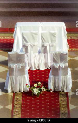 Autel avant la cérémonie de mariage Banque D'Images