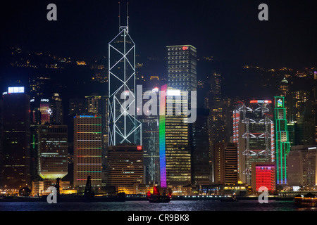 Le port Victoria de Hong Kong at night Banque D'Images