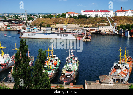 La baie de Sébastopol, en Crimée, Ukraine Banque D'Images