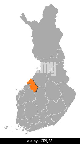 Carte Politique De La Finlande Illustration de Vecteur - Illustration