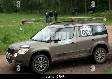 La Skoda Rainworth Dukeries Rally 2012 dans la forêt de Sherwood, Nottinghamshire Banque D'Images